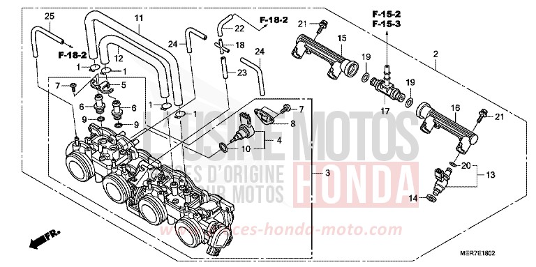 THROTTLE BODY for CBF600N ABS PEARL SIENA RED (R320) from 2008